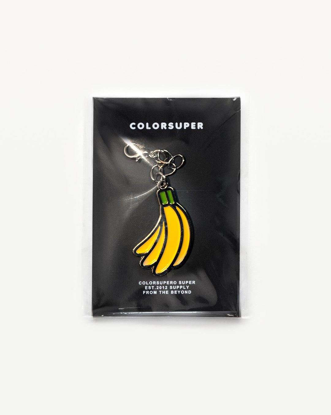Chrome banana bikini charm with lobster clasp.