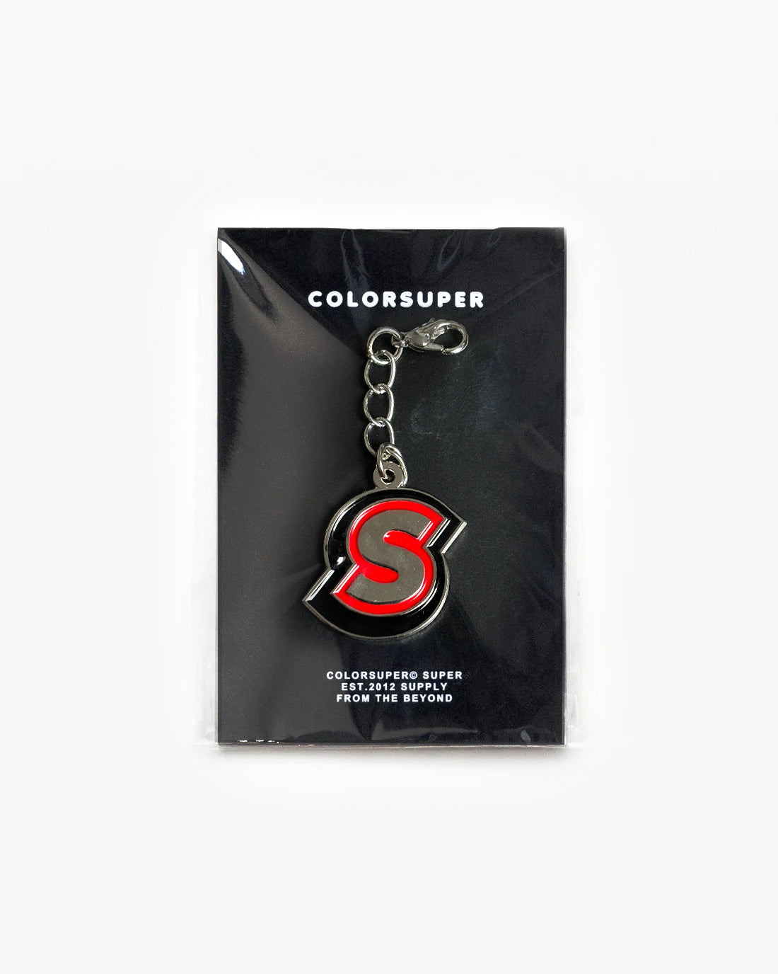 Chrome letter S bikini charm with lobster clasp.