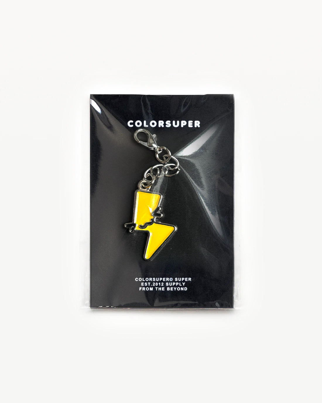 Chrome uwu lightning bolt bikini charm with lobster clasp.