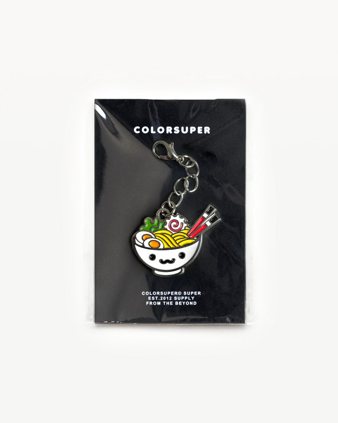 Chrome uwu ramen bowl bikini charm with lobster clasp.
