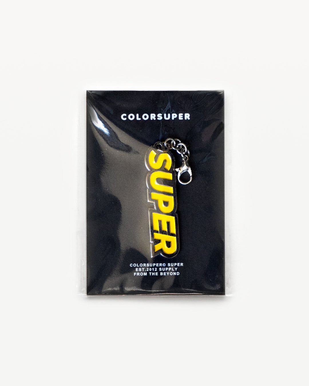 Chrome Super yellow bikini charm with lobster clasp.