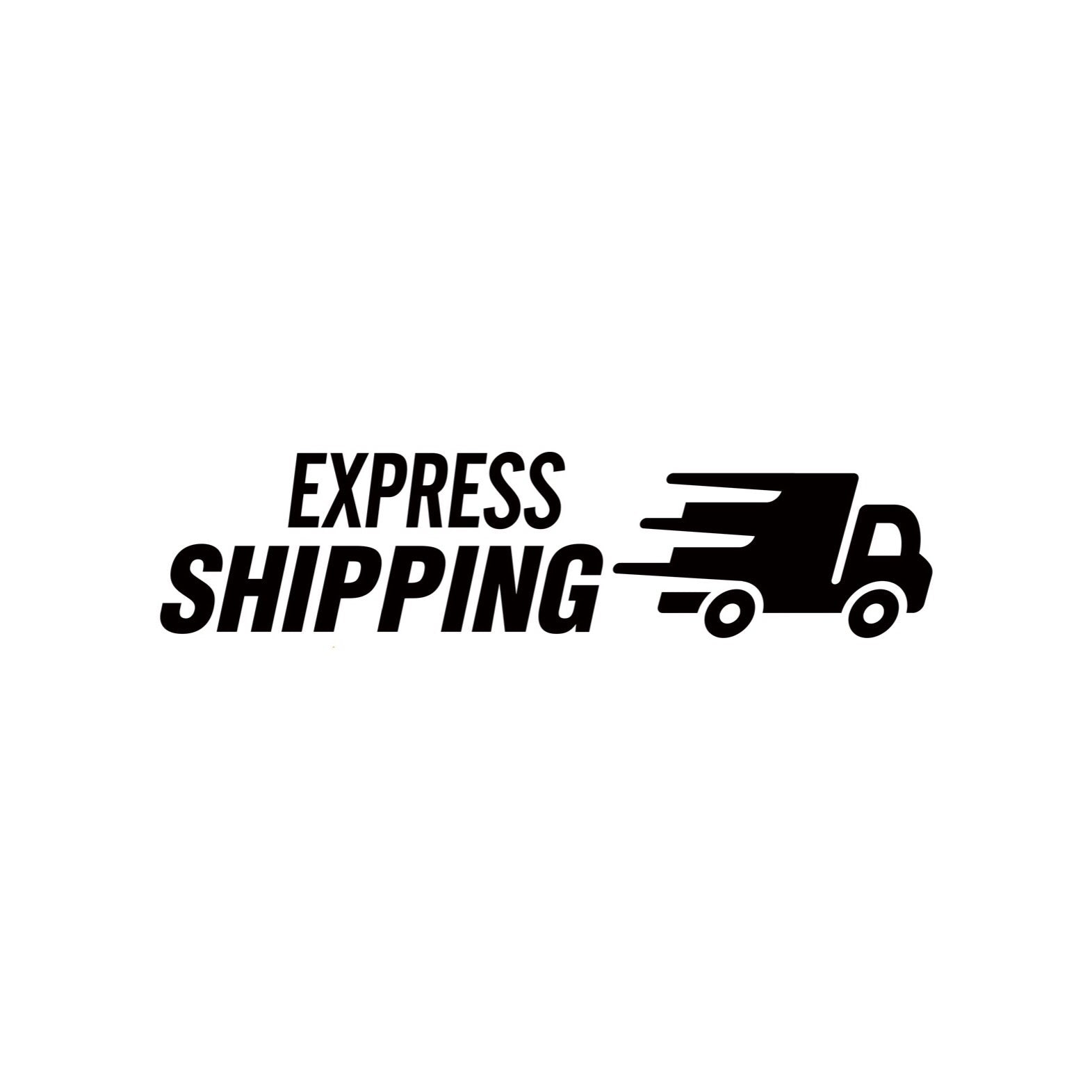 Express shipping logo featuring a fast-moving delivery truck for quick delivery services.