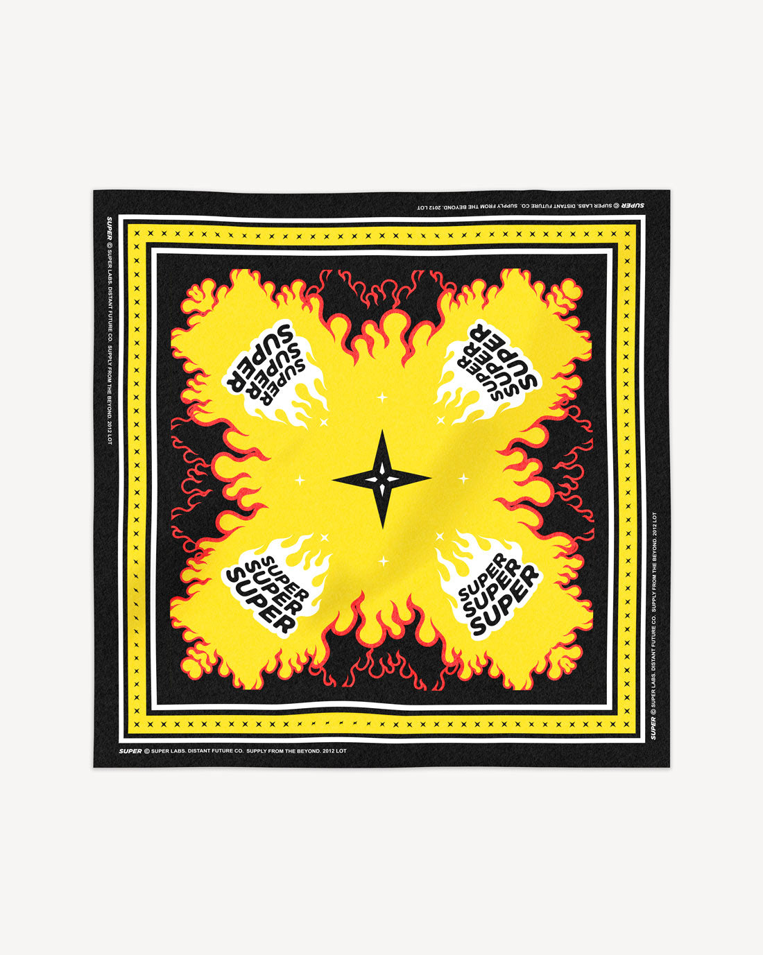 Heat Black 60x60cm cotton scarf with flame-inspired inferno print, perfect for layering and stylish accessorizing.